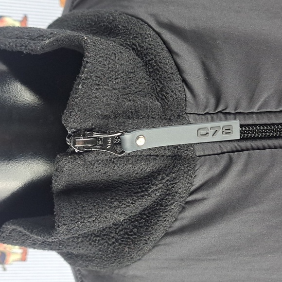 Y2K Chaps Ralph Lauren full zip fleece & nylon top 2 pocket 2XL black jacket - Picture 6 of 9